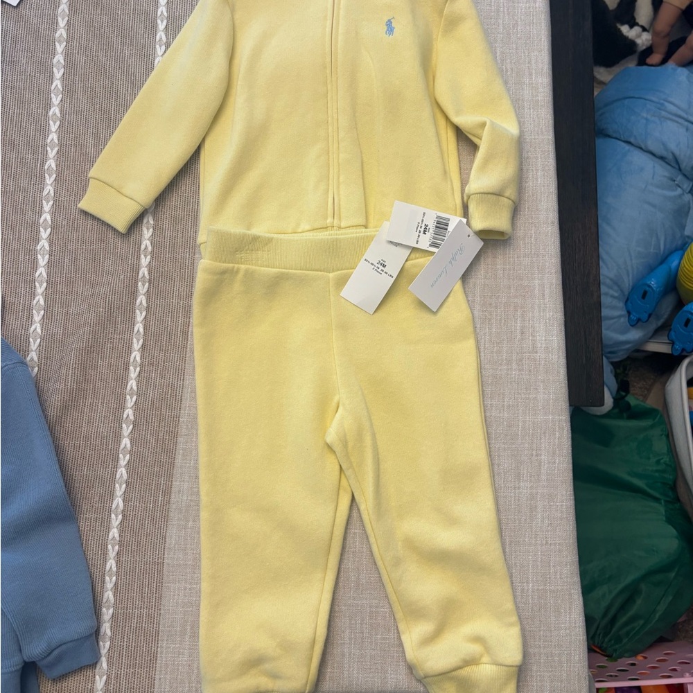 BRAND NEW Yellow Baby Polo Tracksuit with Logo